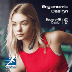 Promate Civil  Wireless Neckband Earphones |  Button Controls for Bluetooth | Hall Switch Sensor | Black
