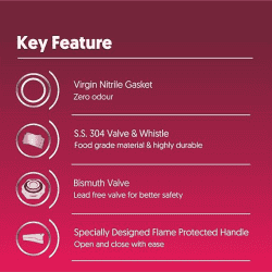 Preethi Stainless Steel Outer Lid | 3 L | Pressure Cooker with Spill Splash Shield Zero Spill  Zero Splash | Induction Base