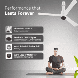 V-Guard INSIGHT-G Ceiling Fan | 1200 mm | BLDC Motor | Remote Control | Blossom White