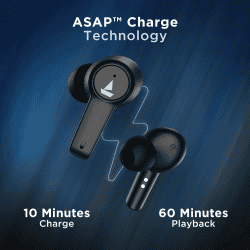boAt Airdopes 411 ANC Bluetooth Headset | Black Storm