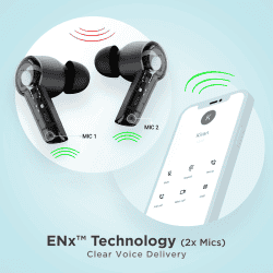 boAt Airdopes 411 ANC Bluetooth Headset | Black Storm