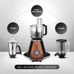Preethi Zodiac Stardust Mixer Grinder | Super Extractor 750W Juicer | Copper , Black