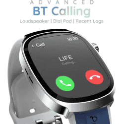 Pebble | Axis 1.96  Amoled Display | Quick Notification |  AOD BT Calling Rotating Crown | Smartwatch | Jet Blue | Strap Free Size