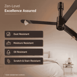 V-Guard INSIGHT-G Ceiling Fan | 1200 mm | BLDC Motor | Remote Control | Choco Brown Glossy