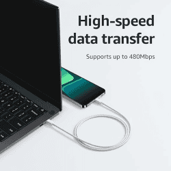 Xiaomi Mi Original HyperCharge | 60W | Braided Type C to Type C Cable | 480Mbps Data Sync | White