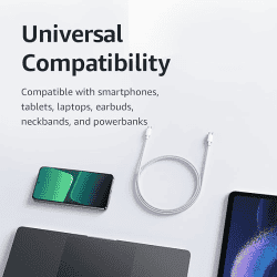 Xiaomi Mi Original HyperCharge | 60W | Braided Type C to Type C Cable | 480Mbps Data Sync | White