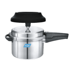 Preethi Induction Base Outer Lid Aluminium Pressure Cooker | Spill Splash Shield | 5 L