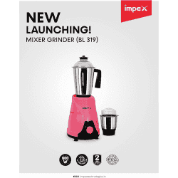 Impex ULTRAMIX 600  | 1.5 Litre  | 3 Speed Control Blender 2 in 1 Mixer Grinder