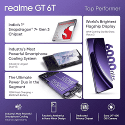 realme GT 6T 5G | 8 GB | 256 GB | Miracle Purple