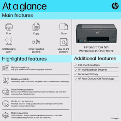 HP Smart Tank 581 | Multi-function WiFi Color Ink Tank Printer | Scan| Copy with 2 Extra Black Ink Bottle