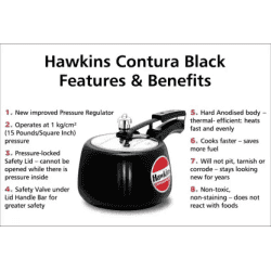 Hawkins Contura Hard Anodised Inner Lid Pressure Cooker | 3 L | Black | CB30