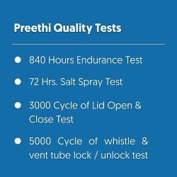 Preethi Induction Base Outer Lid Aluminium Pressure Cooker | Spill Splash Shield | 5 L