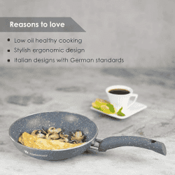 Wonderchef Granite Non-Stick Fry Pan | 26cm | Induction Bottom | Virgin Grade Aluminium | Grey