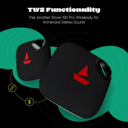 boAt Stone 190 Pro Bluetooth Speaker | 5 W | IPX6 Splash Resistance | Raging Black