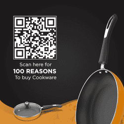 ‎Preethi Dura Collection Non Stick Fry Pan | 26 cm | Glass Lid Gas | 5 Star | Non Stick Effect | Turmeric Yellow