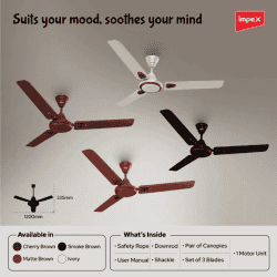 Impex Whizstar Deco | 1200 mm | Ceiling Fan  High Speed Fan | Brown