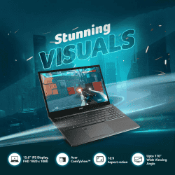 Acer Aspire 5 Gaming Laptop | 13th Gen Intel Core i5 13420H Processor | 16 GB | 512 GB SSD | 4GB NVIDIA GeForce Graphics | Steel Gray | UN.KW1SI.004