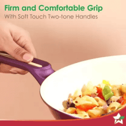 Wonderchef  Bellagio Fry Pan | 20 cm | 1.1 L capacity |  Ceramic Non-stick | Purple