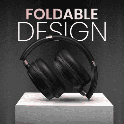Portronics Muffs M3 Over Ear Headphones | 40 Hour Playtime | Foldable Design | Type C Fast Charging | Black