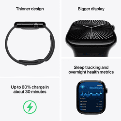 Apple Watch Series 10 | GPS | Cellular | 46mm | Jet Black Aluminium with Ink Sport Loop | Ink Strap