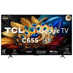 TCL C655 QLED TV 4K Ultra HD Smart Google TV | 108 cm (43 inch) | Dolby Vision Atmos | 43C655