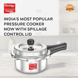 Prestige Popular Svachh Aluminium Outer Lid Pressure Cooker | 2L