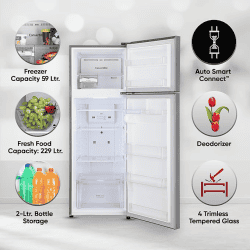 LG Frost Free Double Door Refrigerator | 288 L | 2 Star |Smart Inverter Compressor |  Shiny Steel | GL-S322SPZY
