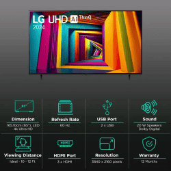 LG UHD AI UT90 4K Smart TV |165 cm (65 inch) | 65UT90506LB