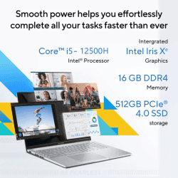 ASUS Vivobook 16 | Intel Core i5 | 12th Gen | 12500H | 16 GB | 512 GB SSD | Silver | X1605ZAC-MB540WS