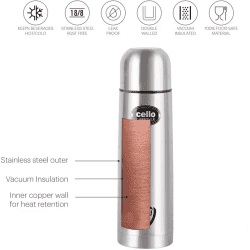 cello Lifestyle  Flask | 1000 ml | Thermal Jacket Stainless | Silver