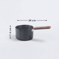 Wonderchef Ebony Hard Anodized Nonstick Sauce Pan |  16 cm |  2 L | Black and Brown