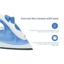 USHA Steam Iron | 1300 W | White and Blue | SI 3713