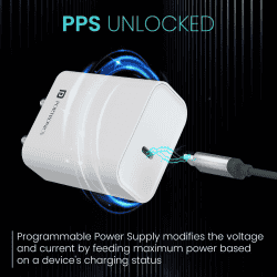 Portronics Adapto Super Fast Type C PD Wall Charger | Fast Charging Adaptor | 25W |‎ White | POR 2619