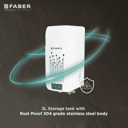 FABER FWG ZIPPY 3.0 Instant Water Geyser | 3 L | White