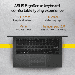 ASUS Laptop | AMD Ryzen 5 Quad Core 7520U | 8 GB | 512 GB SSD | Mixed Black | E1404FA NK522WS