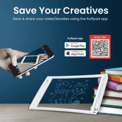 Portronics Ruffpad One | Multicolor LCD | 8.5 Inches Screen | Transparent LCD | White