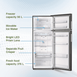 Godrej 472 L | 2 Star | Food Surface Disinfection with Nano Shield Technology Inverter Frost Free Double Door Refrigerator | RCI MT BK | Matte Black