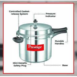 Prestige popular aluminium Outer Lid Pressure Cooker | 10 L |  Silver |  10030