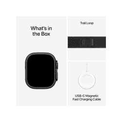Apple Watch Ultra 2 | 49mm | M/L | Natural Titanium Case with Blue Trail Loop | Blue Strap | MX4L3HN/A