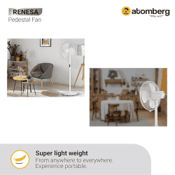 atomberg Renesa Swing Pedestal Fan | 400mm | Snow White | FG0212