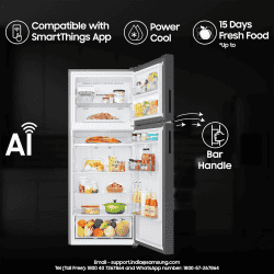 Samsung Refrigerator | 415 L | Optimal Fresh | Double Door Refrigerator | Refined Inox | RT45CG662AS9TL