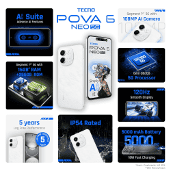 Tecno Pova 6 Neo | 8 GB | 256 GB | Aurora Cloud