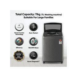 LG with Wi Fi Enabled Fully Automatic Top Load Washing Machine | 11 kg | Black | THD11SWM ABMQEIL