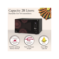 LG Charcoal Countertop Microwave Oven | 28 L | Scan to Cook Wi-Fi Enabled | Black | MJEN286VIW
