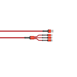 Salpido Braided 3 in 1 Data Cable | Red | SDC-39