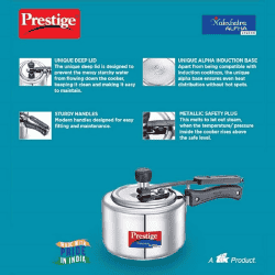 Prestige Svachh Nakshatra  Alpha Pressure Cooker | 2L | Stainless Steel | Deep Lid for Spillage Control | Silver | 20244