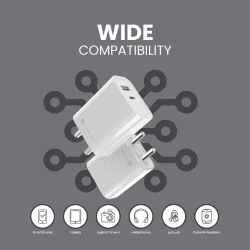Portronics Adapto 45 | wide Compatibility | 20 Watt Fast Charger | White | POR 1445