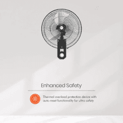 Orient Tornado Wall II Wall Fan | 450mm | Black Metal
