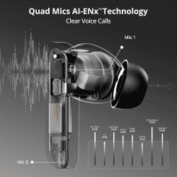 boAt Airdopes 800 | Dolby Audio | 4 Mics AI ENx Tech Titanium Drivers | Interstellar Black