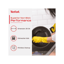 Tefal Simply Chef Non stick Kadai | 28 cm | Aluminium | Rio red | 2100096338